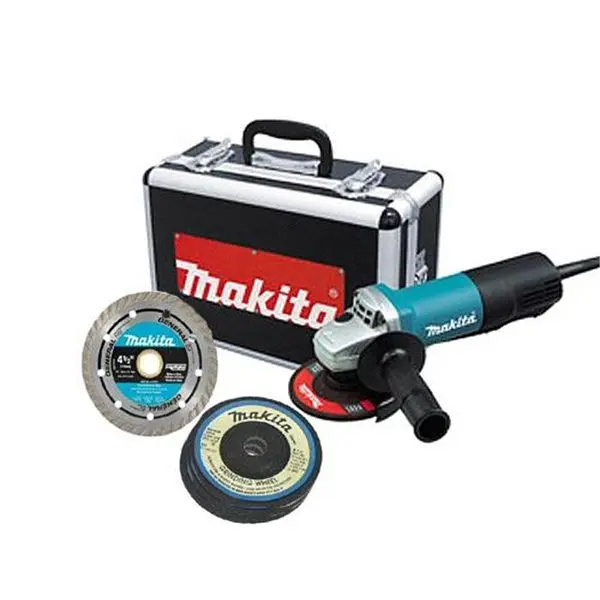 Makita Hardened 4-1/2" Paddle Switch Cut-Off/Angle Grinder Diamond Blade and (4) Grinding Wheels, 9557PBX1