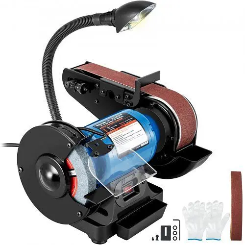VEVOR 2" Belt Sander and 6" Disc Sander Robust Base & LED Working Lamp, SDJ375WTS00000001V1