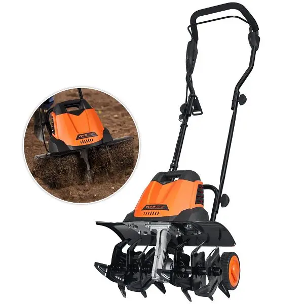 VEVOR 12 Amp Electric Tiller, 18" Tilling Width 3.94" Tilling Depth Corded Electric Tiller/Cultivator, YXDDGYJ12...