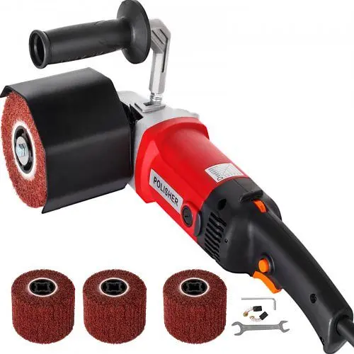 VEVOR Weather-Resistant 1200W Burnishing Polishing Machine 500-3000 RPM Handle Polishing Machine 110V, 4 Wheels (1200W), L...
