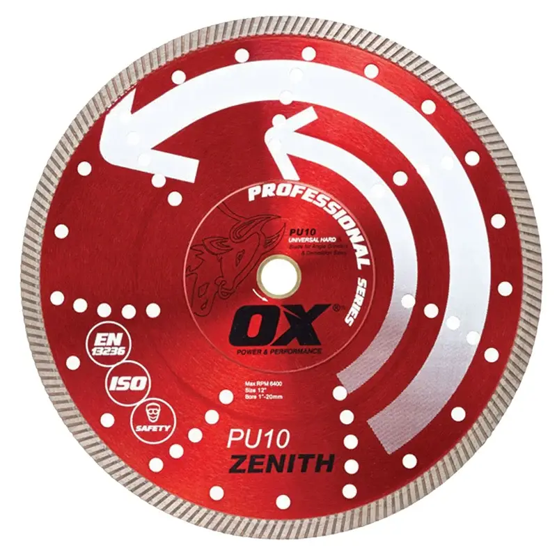 OX Professional PU10 Superfast Universal Hard OX-PU10-14 Blade, 14 Dia, 1 to 20 mm Arbor, Steel Cutting Edge