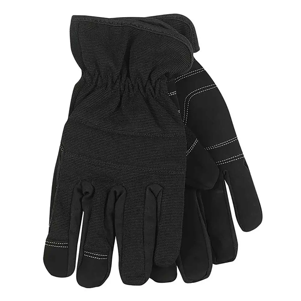 All-Purpose Lined Work Gloves, Large ebony