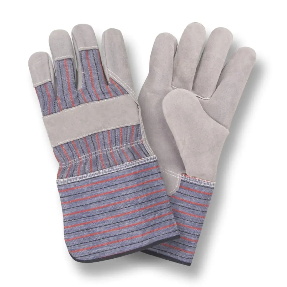 CORDOVA 7240- Work Glove Leather Palm, Duck cloth Back, Gauntlet Cuff 12 Pack