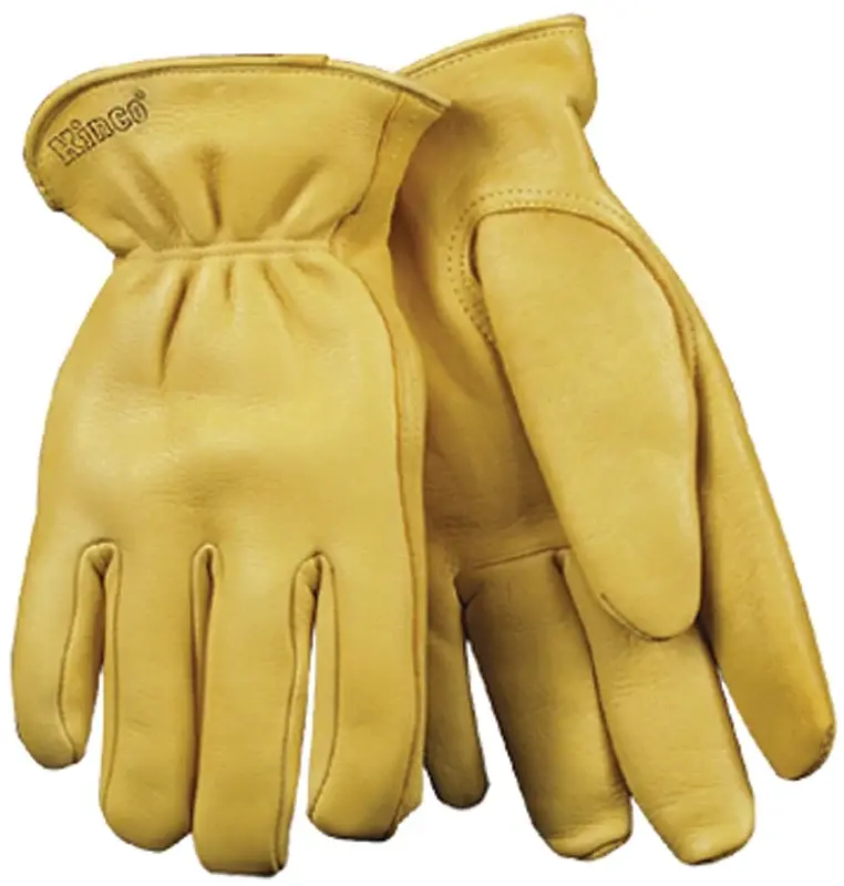 Heatkeep 90HK-M Driver Gloves, Men's, M, 10 L, Keystone Thumb, Easy-On Cuff, Deerskin Leather, Amber