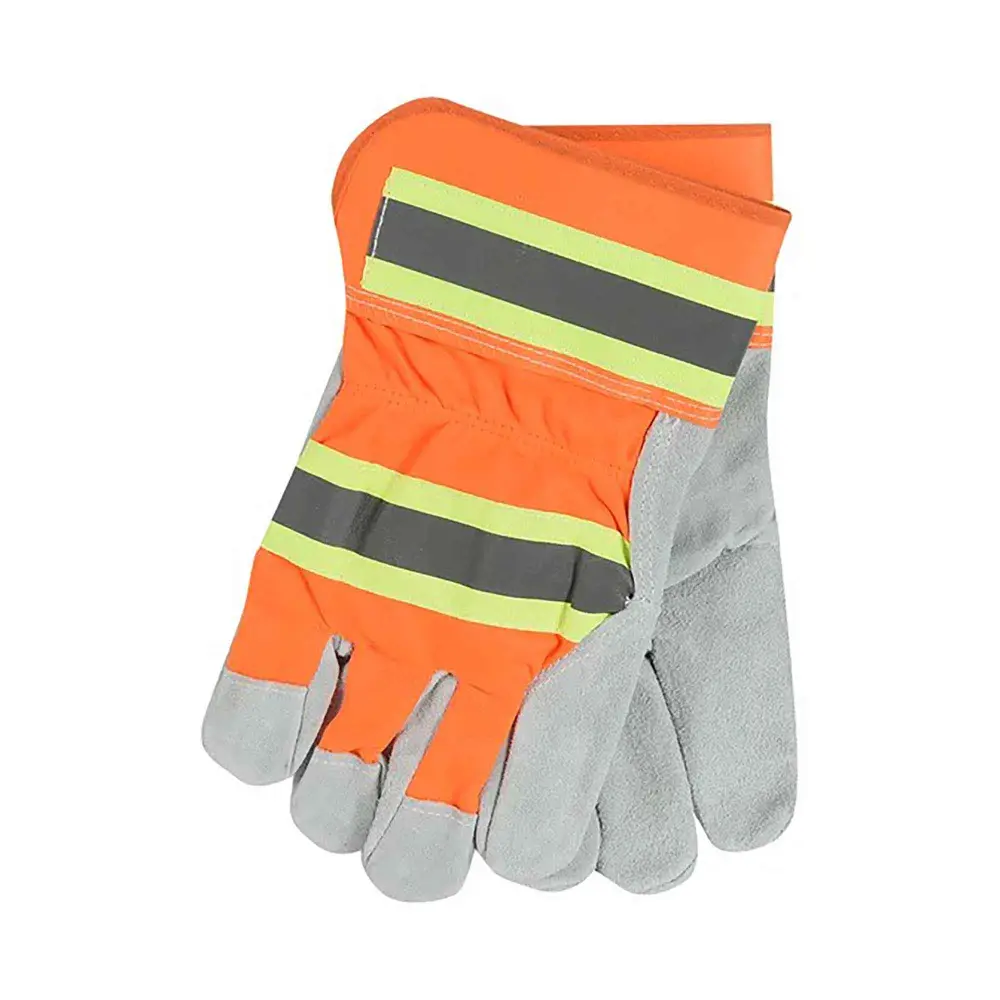 High-Visibility Multi-purpose leather work Gloves, Jumbo / X-Large