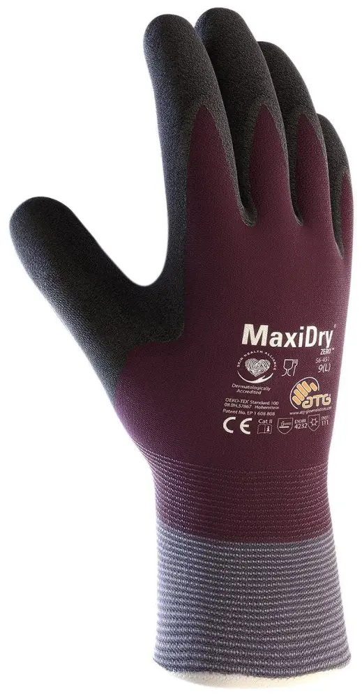 MaxiDry Zero PIP - Maxiflex - Zero - 56-451 - Medium 56-451 Cold Condition Work Glove Warm Lining and Full Double-Dipped N...