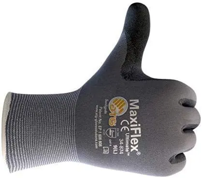 Maxiflex 34-874 Maximum Breathability Comfort and Durability-Handling Nitrile Coated Gloves 12 PAIRS