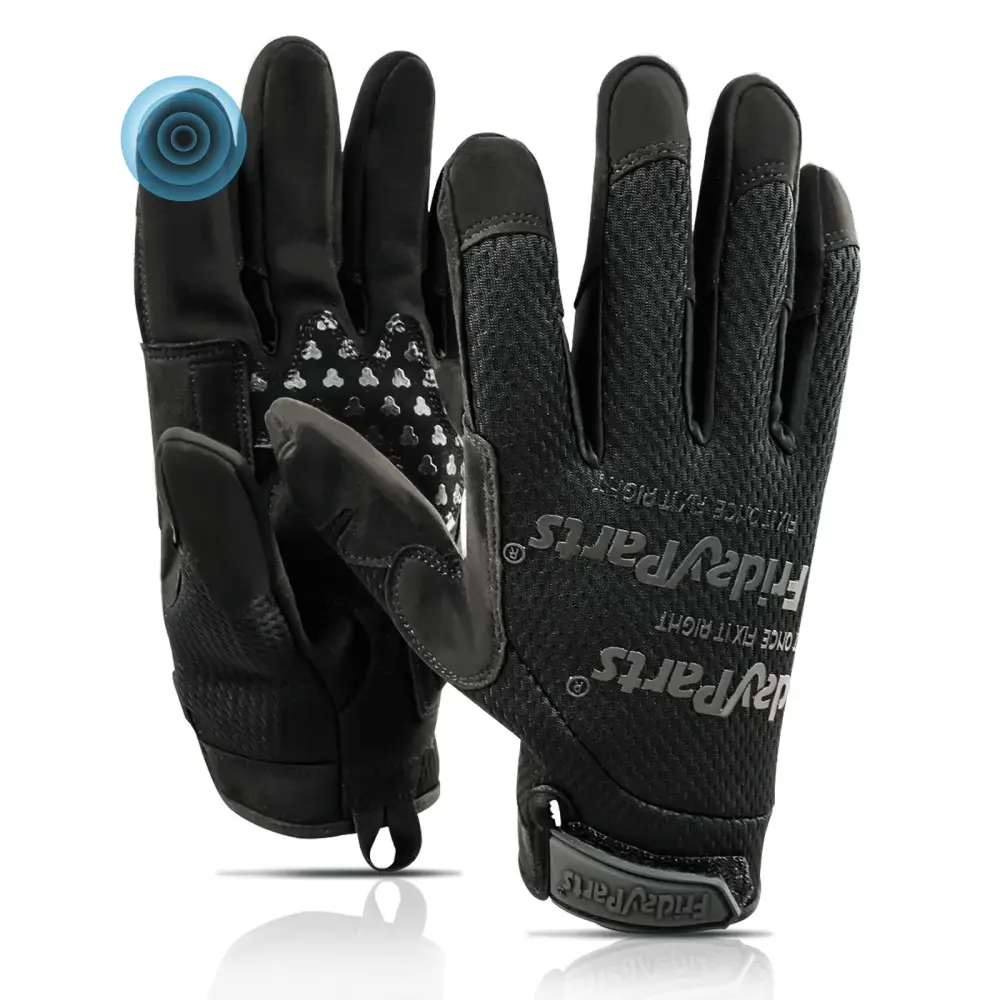 Multi Purpose Industrial Grip Gloves Touchscreen Interoperable Machine Washable Covert Black