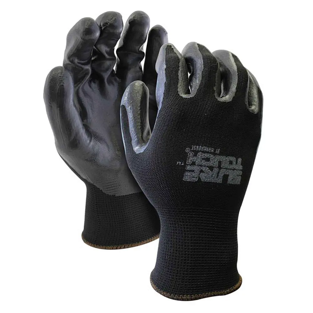 Polyester Knit Gloves Nitrile Coated Palms, X-Large