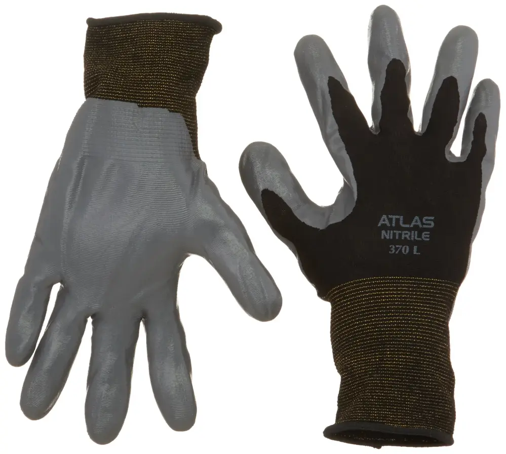 SHOWA Atlas 370B Nitrile Palm Coating Glove, Midnight, Medium (Pack 12 Pairs)
