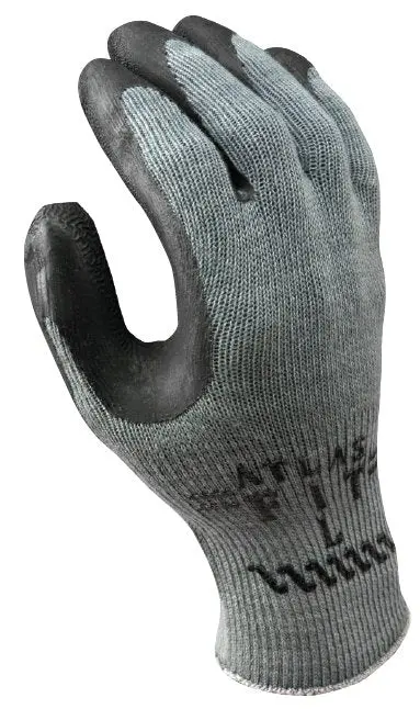 SHOWA BEST ATLAS 300B REAL BLACK RUBBER WORK GLOVES , VARIOUS SIZES, 1DOZEN