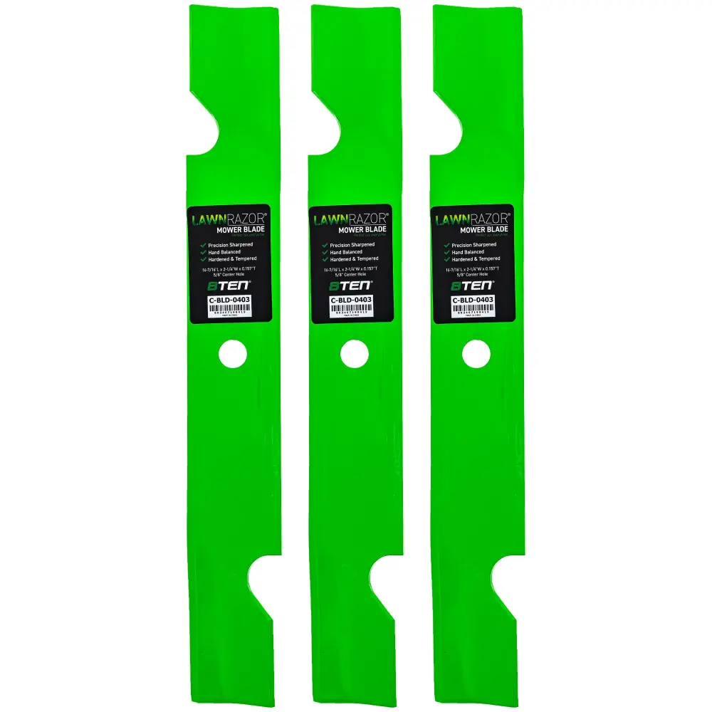 LawnRAZOR Notched High Lift Blade Toro 117-7277-03 | SET THREE
