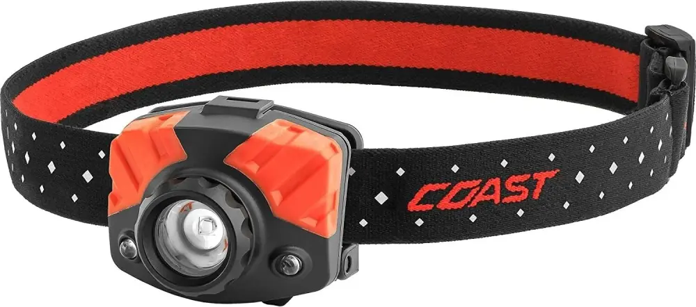 Coast® FL75R Battery-powered 530 Lumen Dual Color Twist Focus™ LED Headlamp, Black