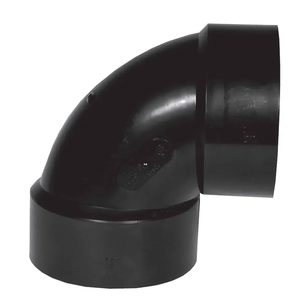 ABS-DWV 90˚ Elbow «Hub», 4"