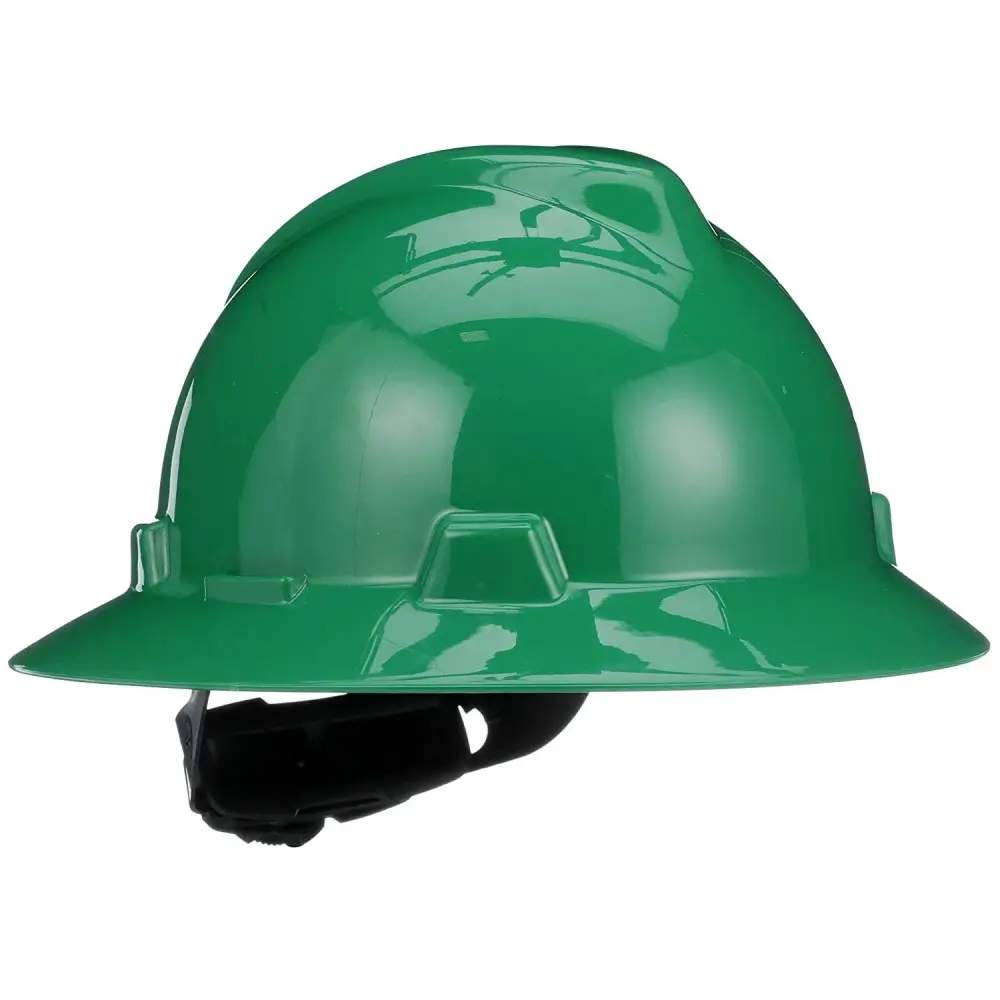 MSA V-Gard Full-Brim Hard Hat Suspension - Polyethylene Shell, Superior Impact Protection and Self Adjusting Crown Straps ...