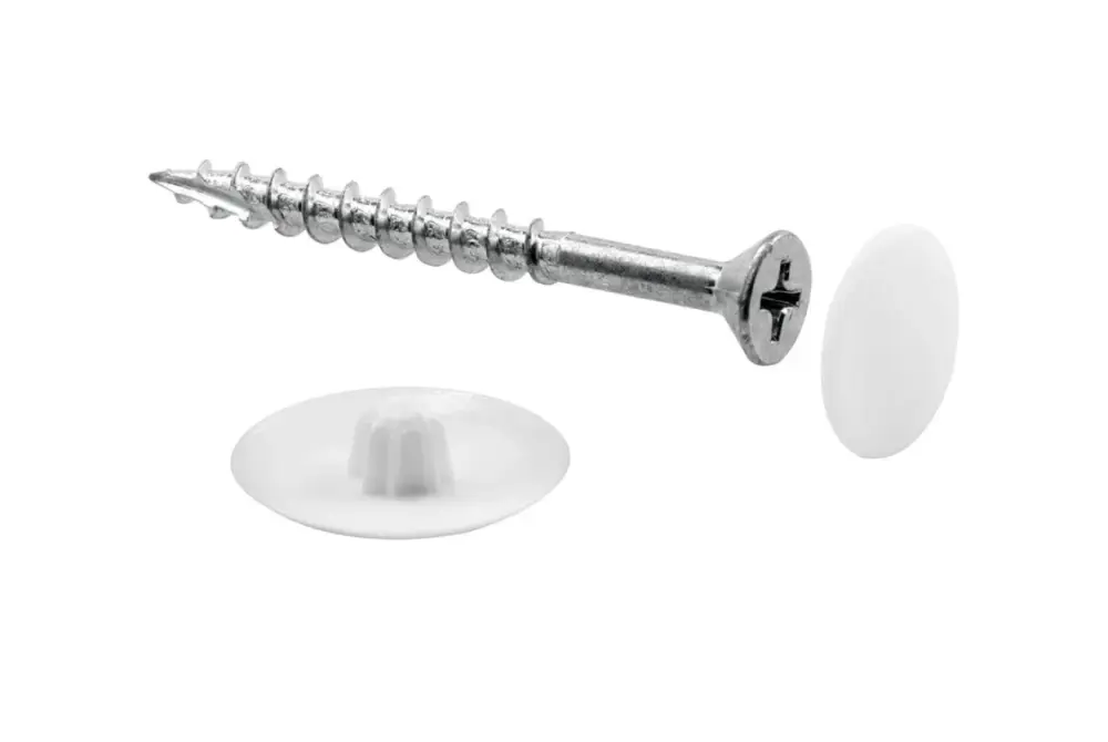 Prime-Line EP 16044 Screw Cap Cover, Plastic Construction, Chalk 10 pck