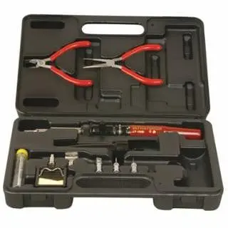 Master Appliance Soldering Iron Kit, Hot Knife/(3)Ultratip/Hot Air Tips, Pliers, Solder, Wire Cutter, UT-100SI-TC