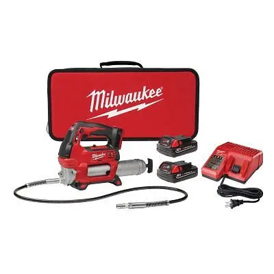 Milwaukee First-Rate M18 Cordless 2-Speed Grease Gun (2) Battery Kit, 2646-22CT