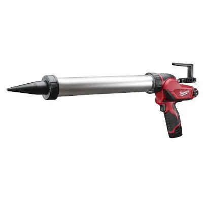 Milwaukee M12 20 Oz. Aluminum Barrel Sausage Style Caulk Adhesive (1) Cherry Redlith Cp1.5 Battery Kit, 2442-21