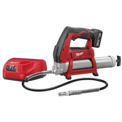 Milwaukee M12 Cordless Lith-Ion Grease Gun Kit, 2446-21XC