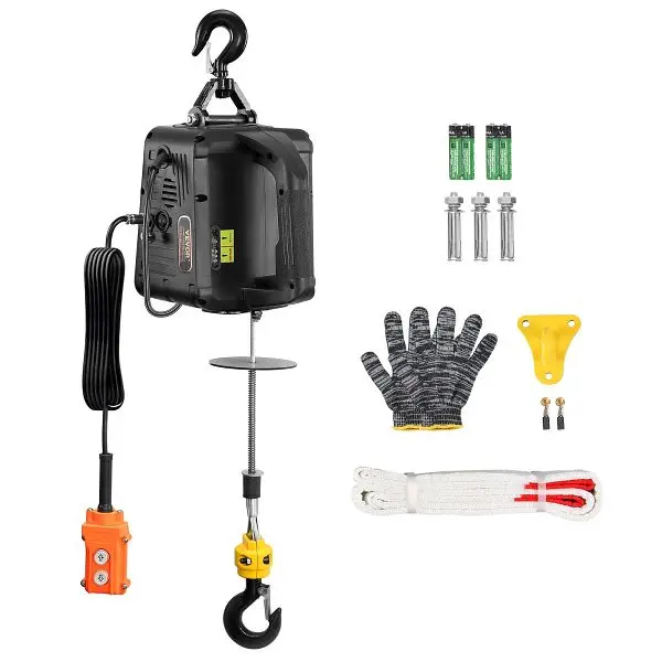 VEVOR 2--1 Electric Hoist Winch, 1100 lbs Capacity, Wired Remote Regulation, BXSDDHL1100BSJQDBV1