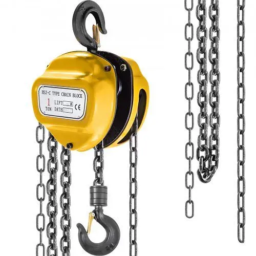 VEVOR Certified Chain Hoist Chain Block Hoist 2200lbs/1ton Manual Chain Block 3m Chain, SLHL1D3M000000001V0