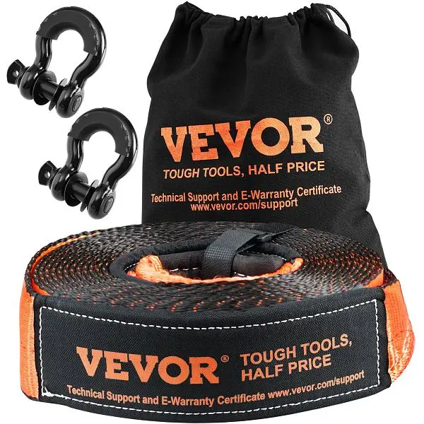 VEVOR Improved Off-Road Heavy Duty Winch Recovery Kit, 3" x 30', Polyester Tow Strap, JPJYGJB4J000Y9QTFV0