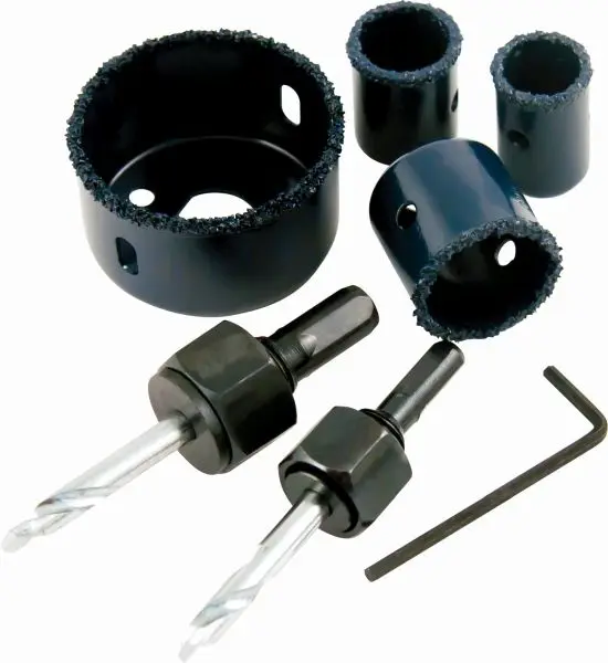 MIBRO Narrow (6-Piece) Carbide Grit Hole Saw Set, Carbide Grit and High Carbon Steel, 721091
