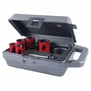 MK Morse Hole Miter Saw Kit, 8-Piece Automotive Bi-Metal Hole Saws Arbor, Pilot Boring Tool, and Case, MHS05M