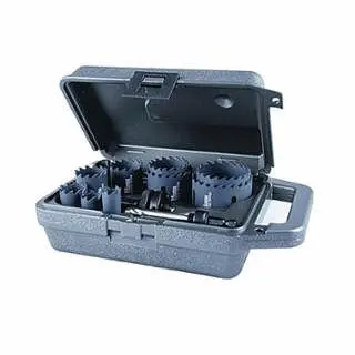 MK Morse Hole Power Saw Kit, 12-Piece Industrial Carbide-Tipped Hole Saws Arbors and Case, MHST100