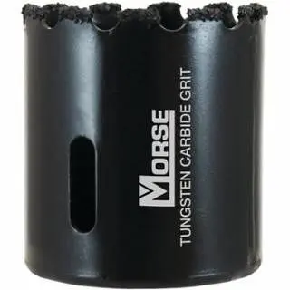 MK Morse Tungsten Carbide Grit Hole Reciprocating Saw, 2-1/2" Cutting dia, 1-1/2" Cutting Depth, Arbor Required ...