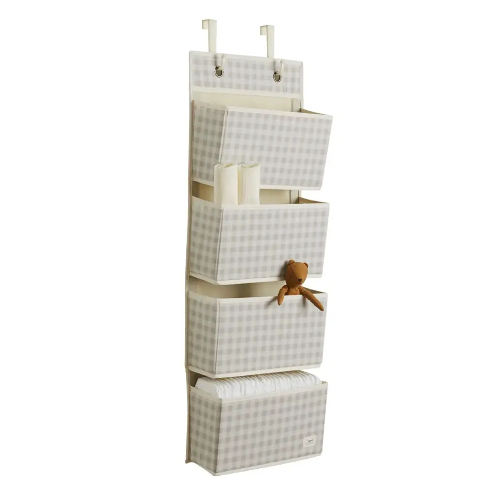 Gingham Beige Door Organizer