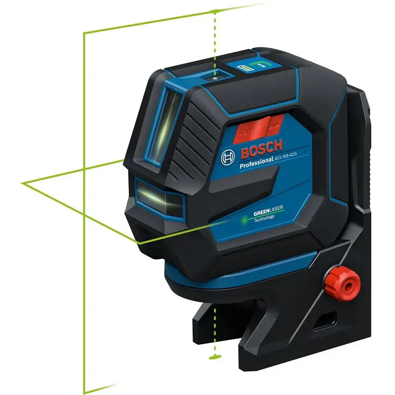 Bosch GCL165-42GL Cross Line Laser, 330 ft, 1/8 Accuracy, Forest Laser