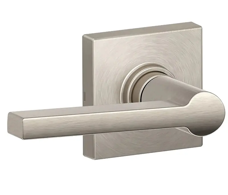 Schlage J Series J10 SOL 619 COL Passage Lever, Mechanical Lock, Satin Nickel, Alloy, Residential, 3 Grade