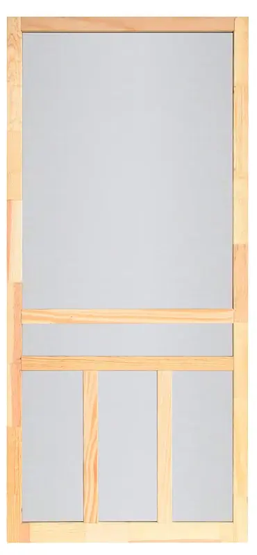 Screen Tight Creekside WCRC30 Series Screen Door, 30 W Opening, 80 H Opening, Wood Frame, Left, Right, Unrefined