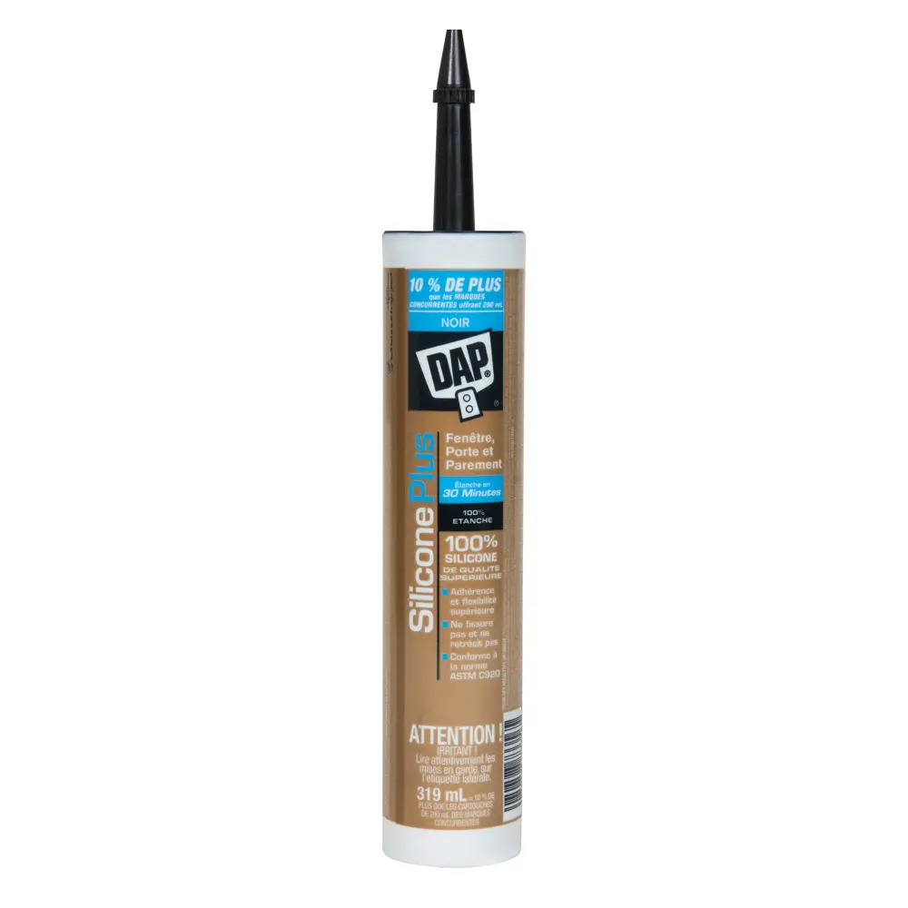 Black Silicone Plus Window, Door and Siding, 319 ml