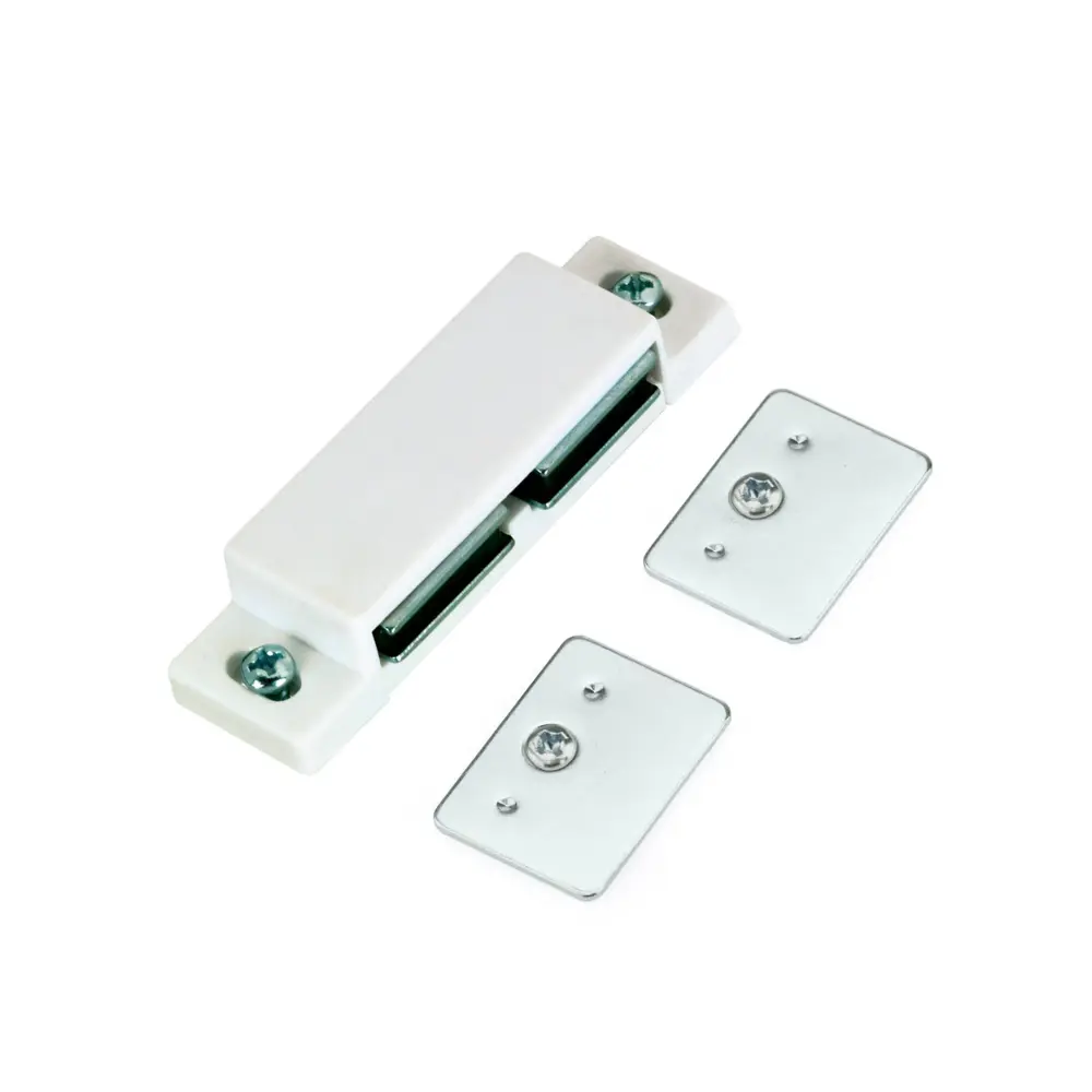 Double Magnetic Catch Plates and Screws, White