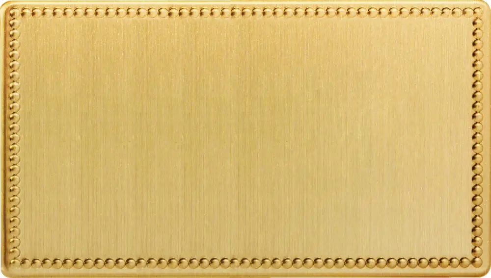 Varilight 2-Gang (Double), Blank Plate, Dimension Screwless Jubilee Brushed Brass paired Plate) XDYDBS.JB