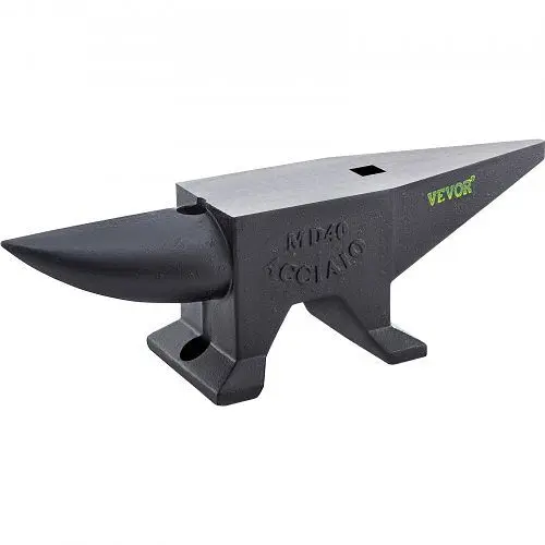VEVOR Blacksmith Anvil Metal Steel Round Horn Anvil 88lb 40kg 2 Holes Metal Work, TZHSBBDDWC883OOOKV0
