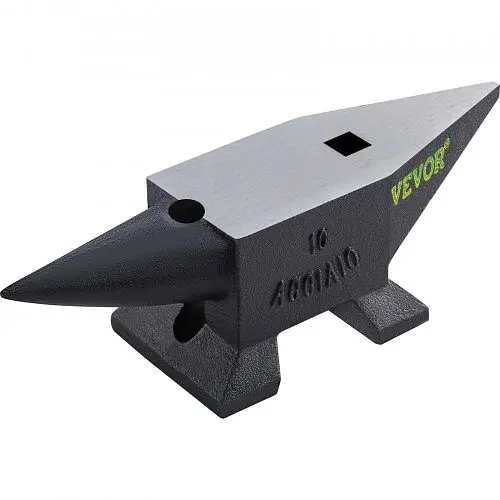 VEVOR Blacksmith Anvil Steel Round Horn Anvil 22lb 10kg 2 Holes Metal Work, TZHSBBDDWC22JRI2MV0