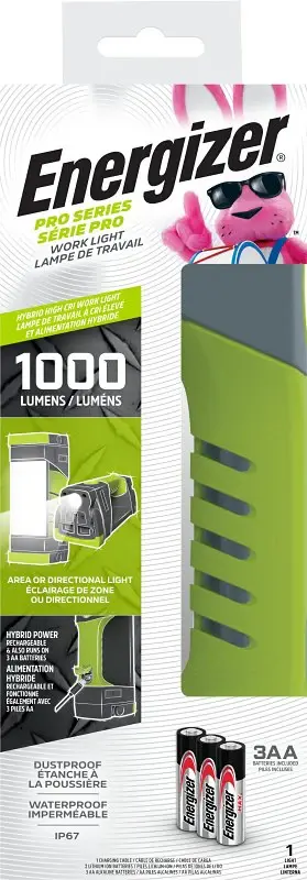 Energizer ENYPWL31 Work Airy, Lithium-Ion Battery, LED Lamp, 1000 Lumens