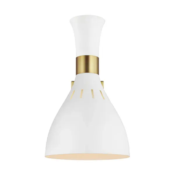 Joan 1 Light Wall Light - Matte Chalk & Burnished Brass Mounting Bracket