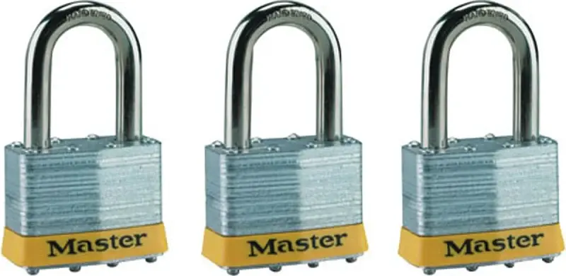 Master Lock 5TRILFPF Padlock, Keyed Alike Vital, 3/8 Dia Shackle, 1-1/2 H Shackle, Boron Alloy Shackle, Steel Body