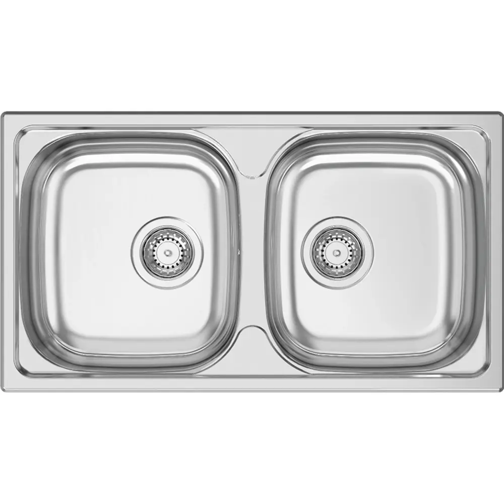 RODI: Built- sink 2 basins Okio Line 78 Duo, stainless hardened 87112 78 cm