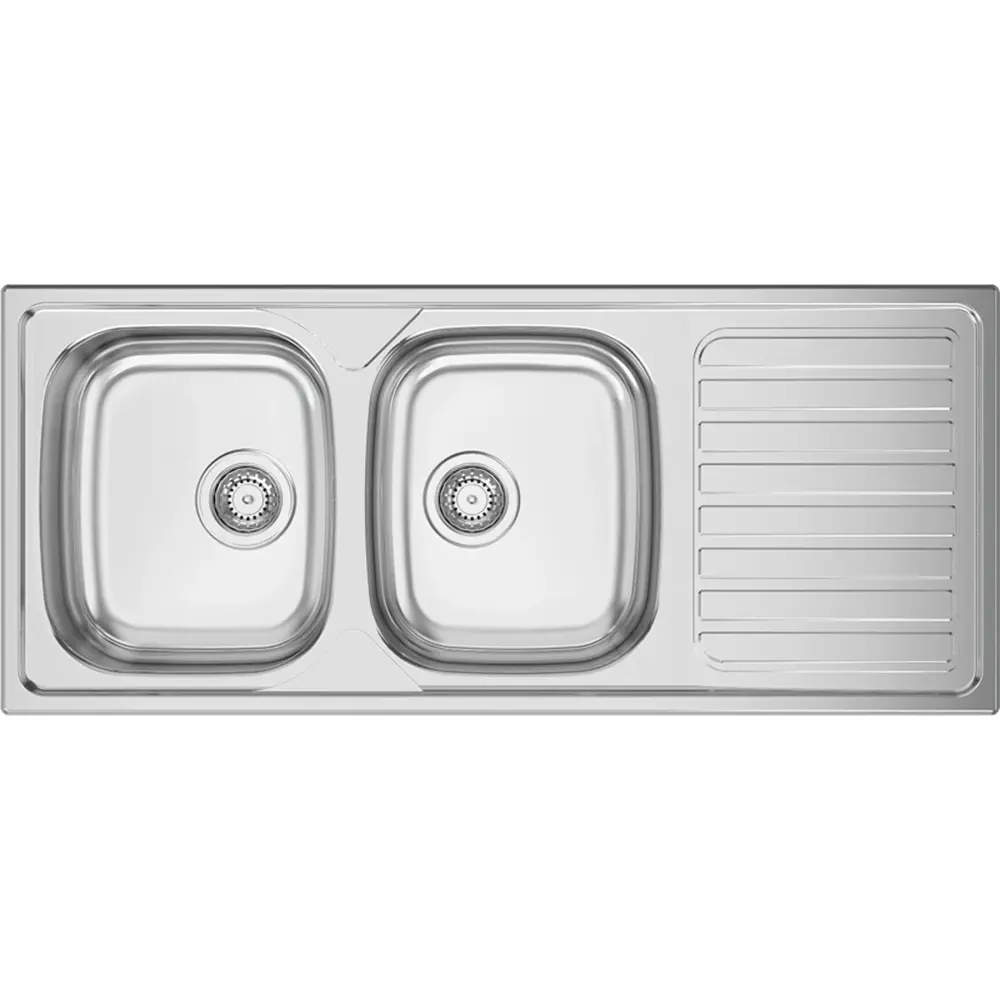 RODI: Built- sink 2 basins Okio Line 116 Flat, stain-resistant steel 87116 116 cm