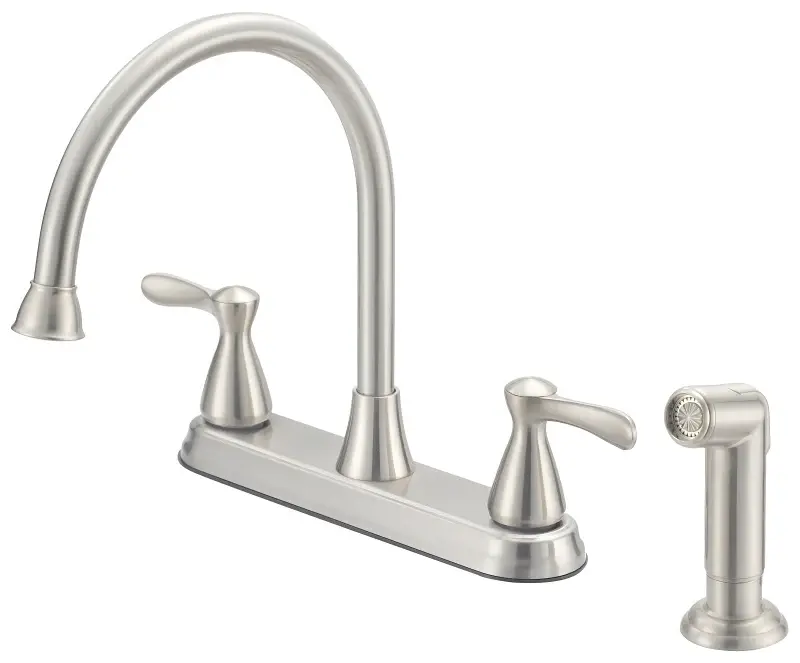 Boston Harbor F8210001NP Kitchen Faucet, 1.8 gpm, 4-Faucet Hole, Metal/Plastic, Stainless Hardened, Deck Mounting