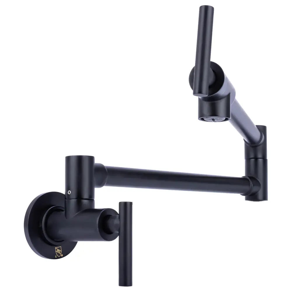 Contemporary Pot Filler Kitchen Faucet Non-glossy Black