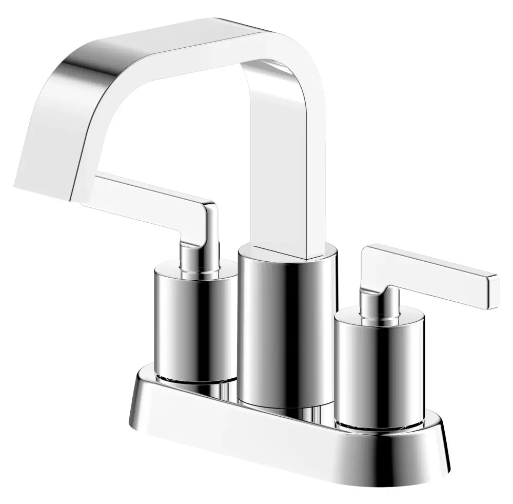Saint-Lazare 4 . Centerset Bathroom Faucet Ribbon Spout Shiny metal