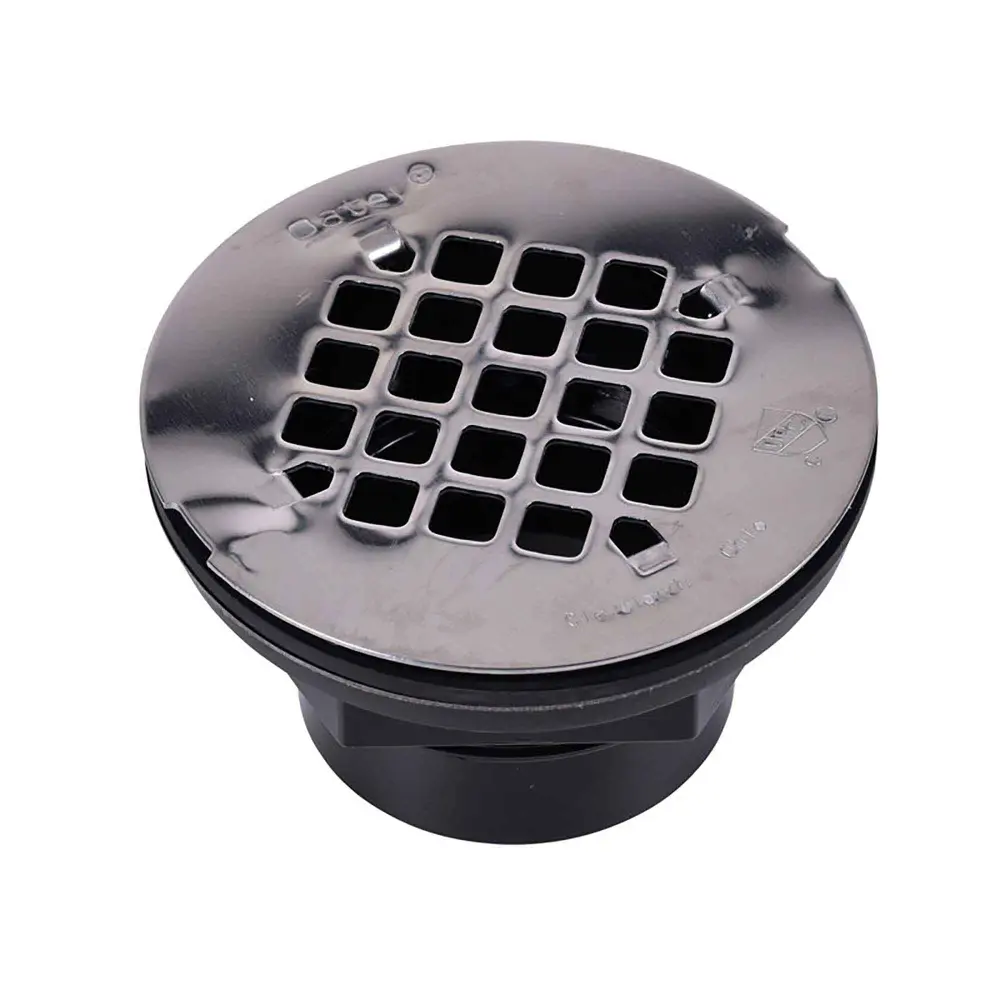 101 PS Series ABS Solvent Weld Shower Drain 2", Stainless Metal Strainer