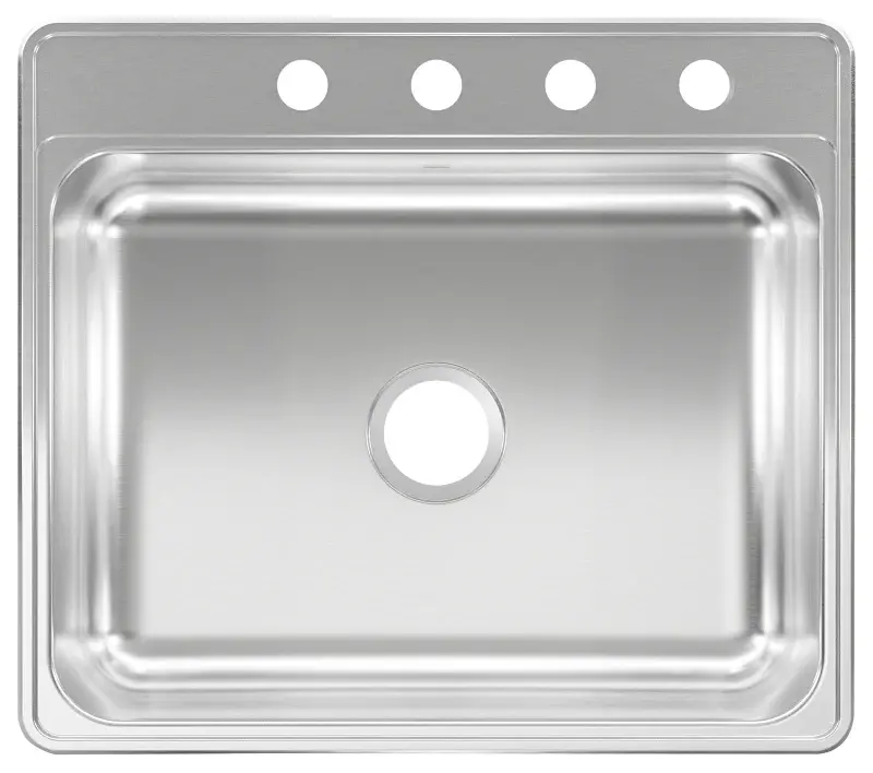 Kindred CSLA2522-7-4N Kitchen Sink, 25 OAW, 7 OAD, 22 OAH, Stainless Alloy, Topmount/Drop-, 1-Bowl